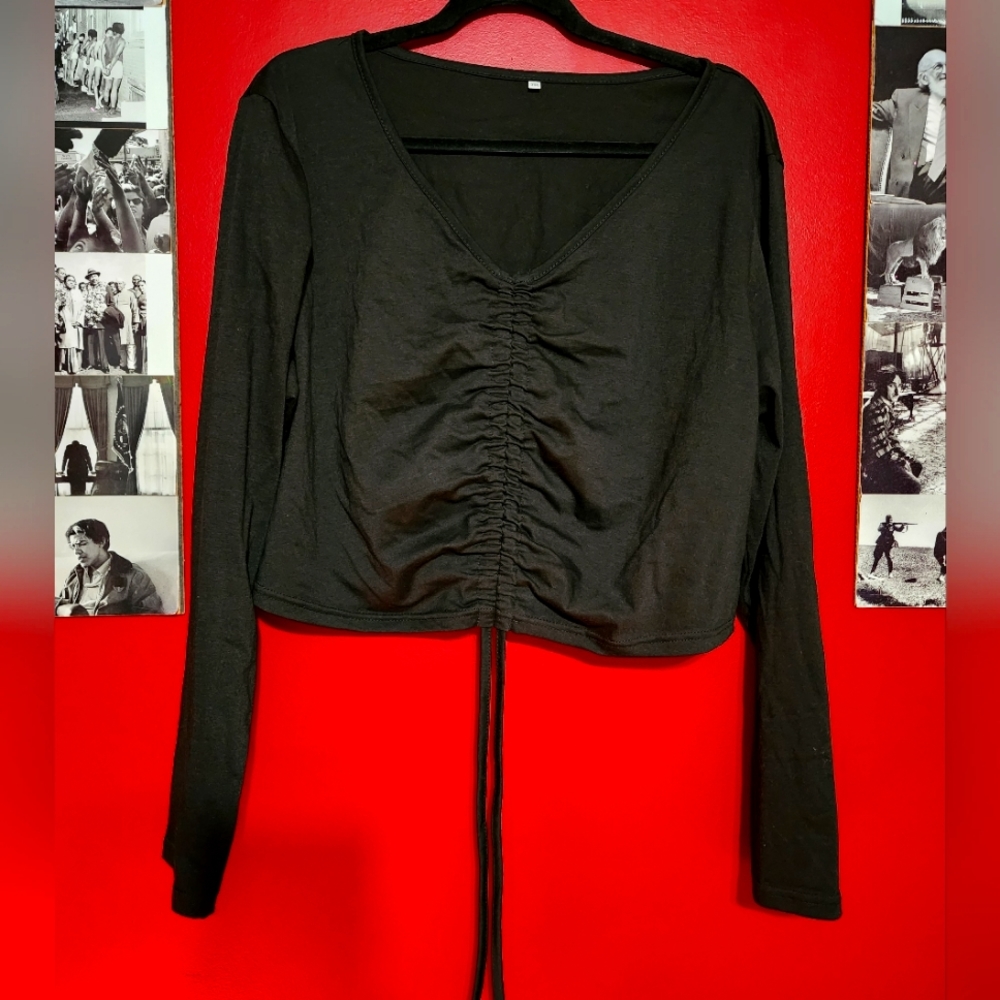 PLUS black adjustable crop top